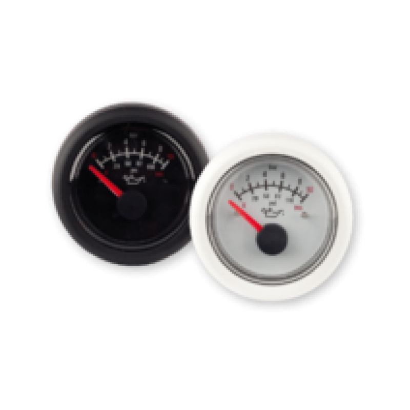 Oil pressure gauge 12V 0-8bar white